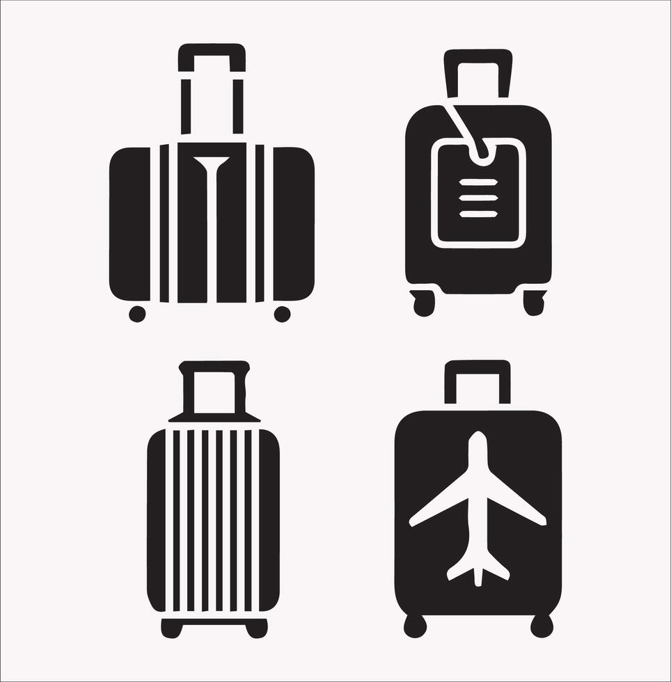 Minimalist Travel Bags Silhouette Illustration vector