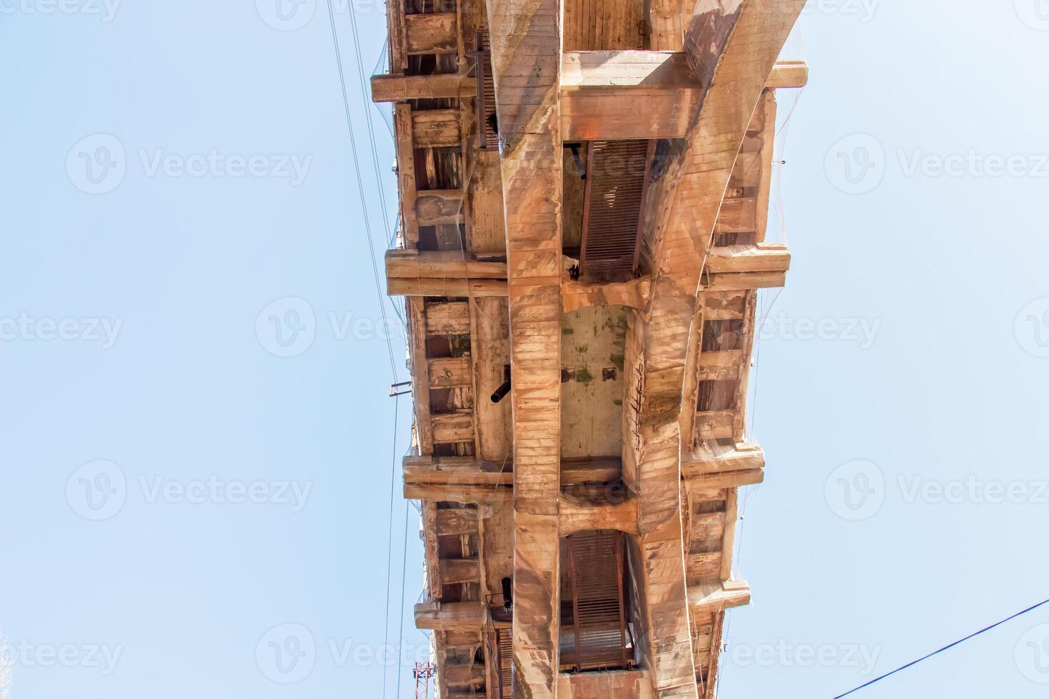 Structural elements of the old, built in the USSR, railway bridge across the Dnieper River. photo