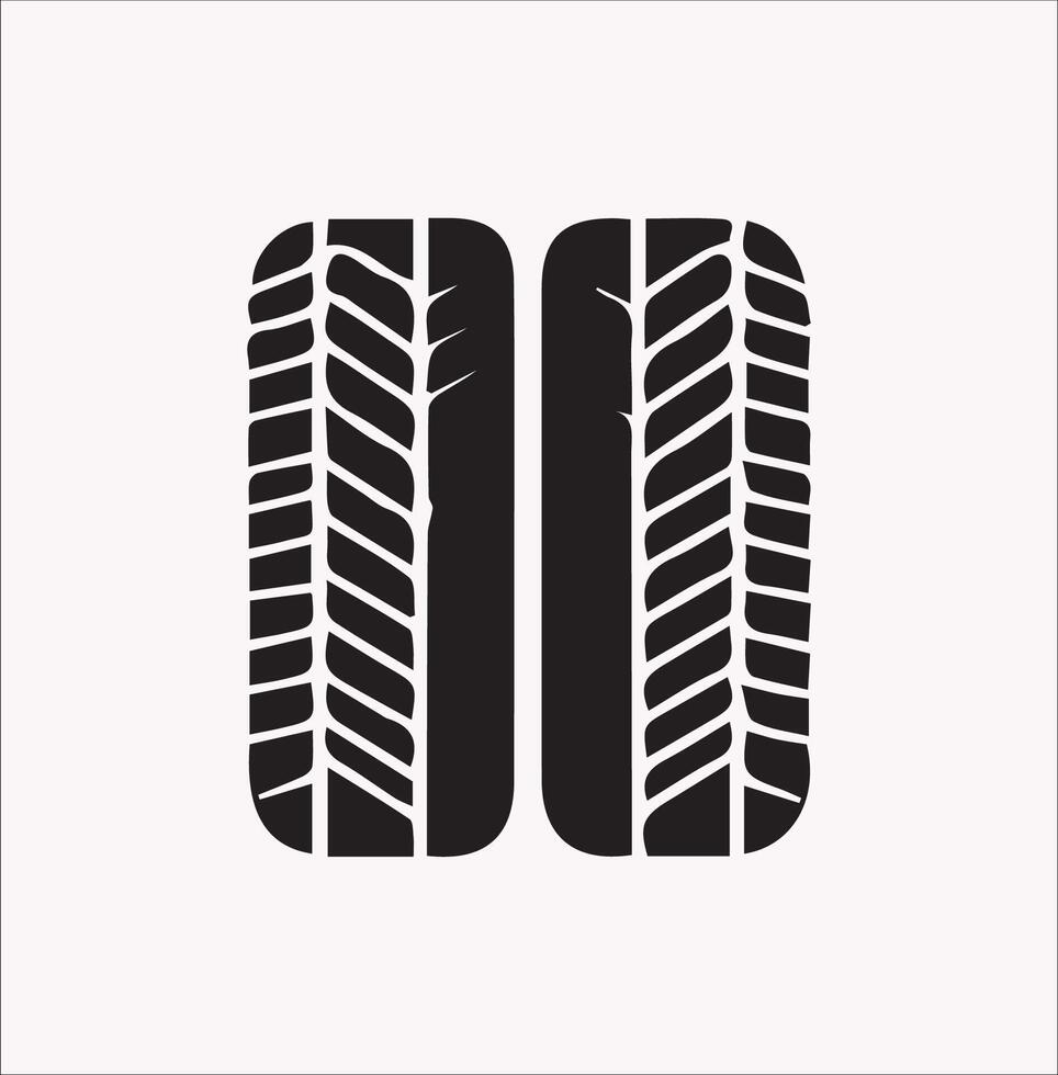 Car Tire Icon Silhouette on White Background vector