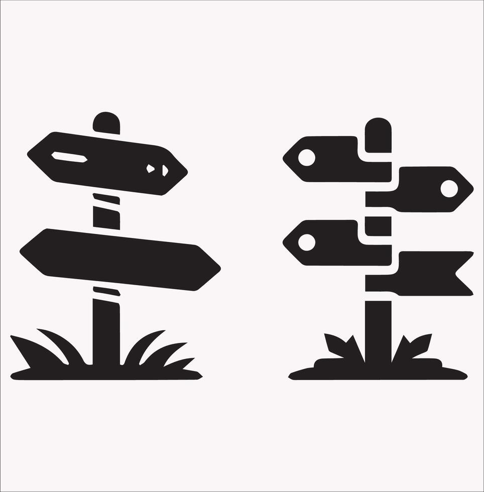 Traffic Direction Sign Icon on Clean White Background vector