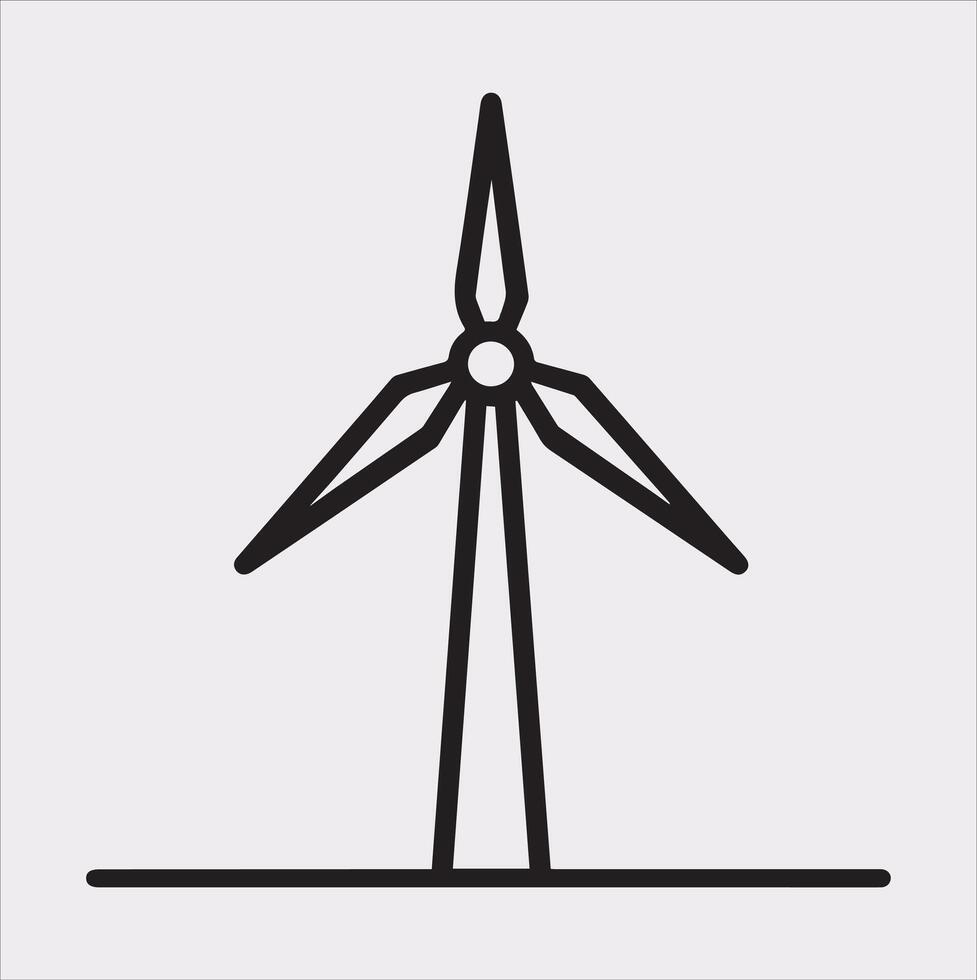 Wind Power Icon Silhouette for Sustainable and Eco Friendly Use vector