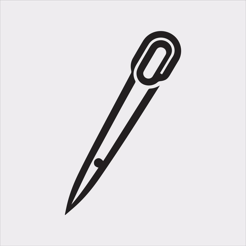 Simple Needle Silhouette Icon on White Background vector