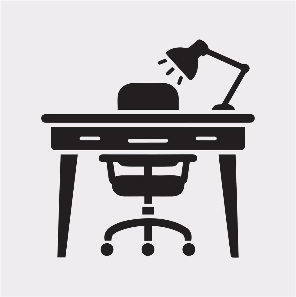 Elegant Table Icon Silhouette for Job and Workplace Designs vector