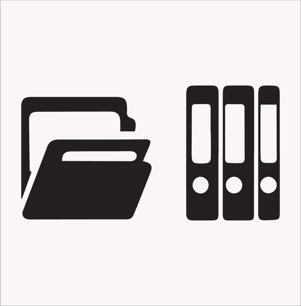 Box File Documents Silhouette on White Background vector