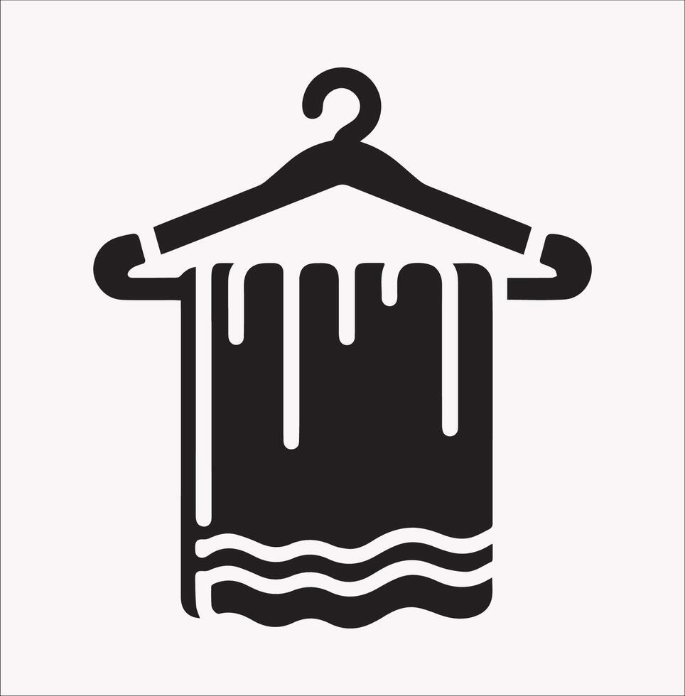 Simple Hanging Towel Icon on White Background vector