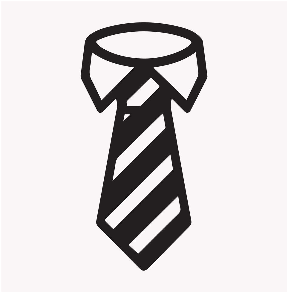 Unique Tie Icon Silhouette - Sharp on White Background vector