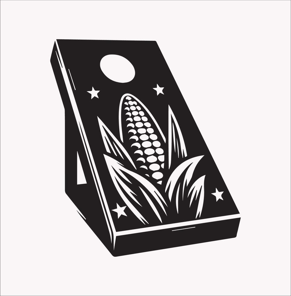 Clean Corn Hole Illustration Silhouette on White Background vector
