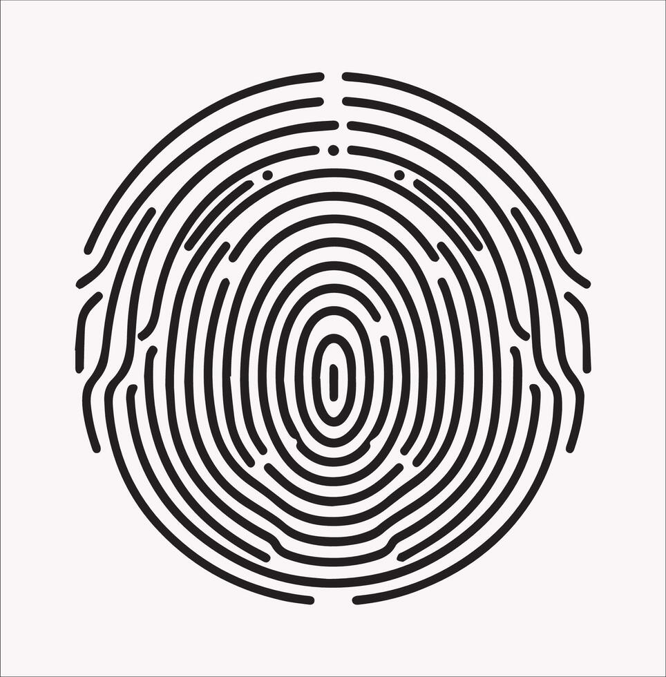 Professional Biometric Fingerprint Silhouette for Digital Security vector