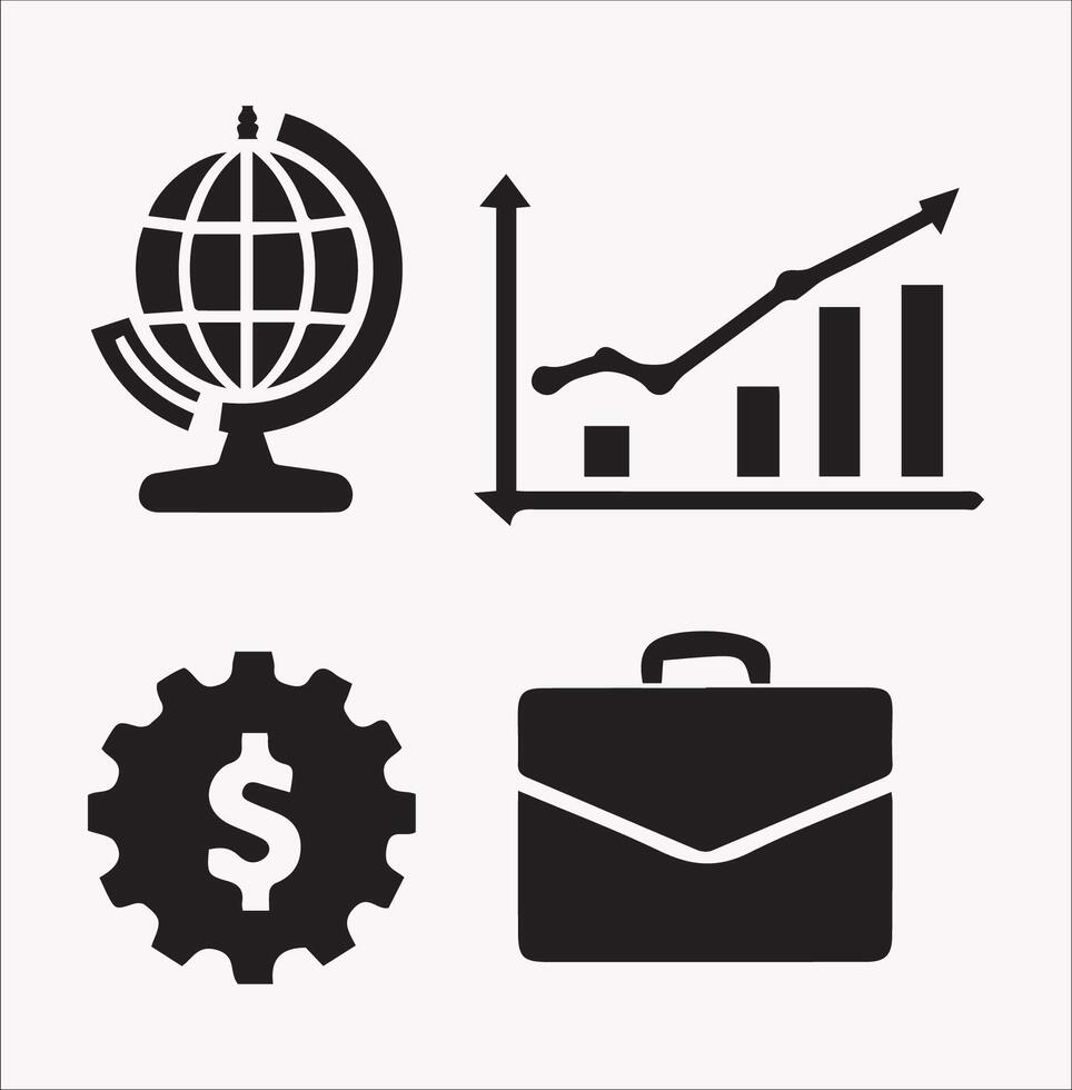 High-Quality Financial Logo Silhouette for Business Projects vector