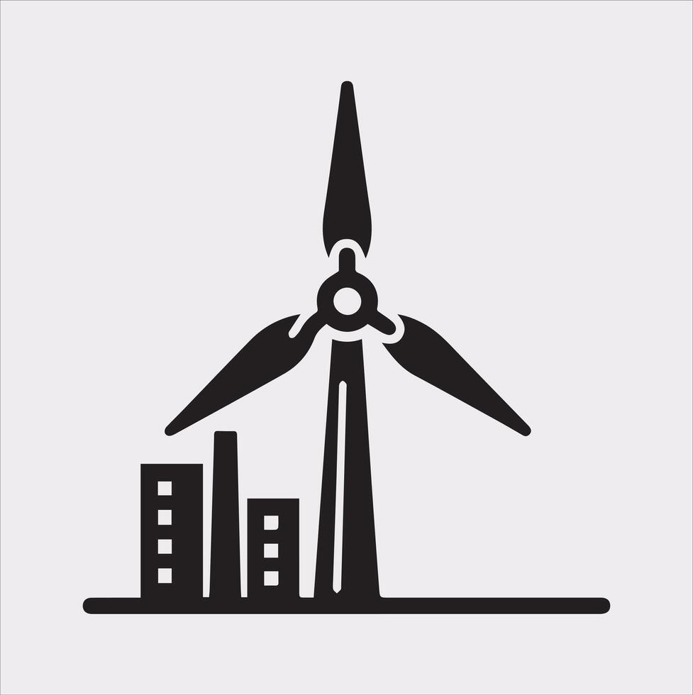 High Resolution Wind Power Icon Silhouette for Digital Projects vector