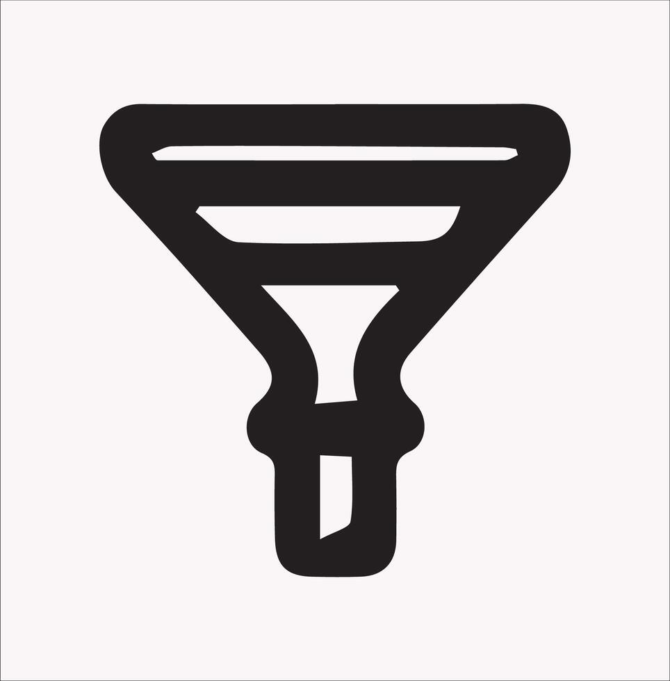 Funnel Silhouette Icon for Filtering on White Background vector