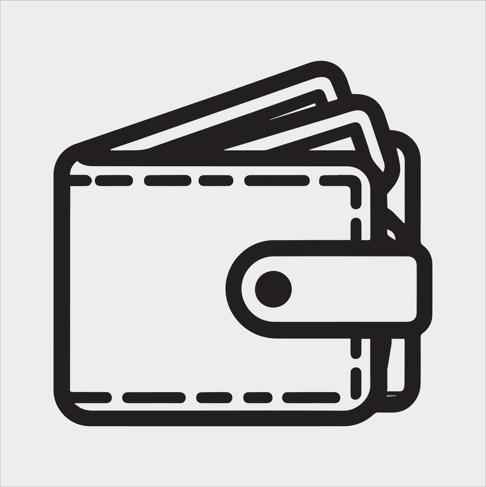 Simple Wallet Purse Silhouette Icon on White Background vector