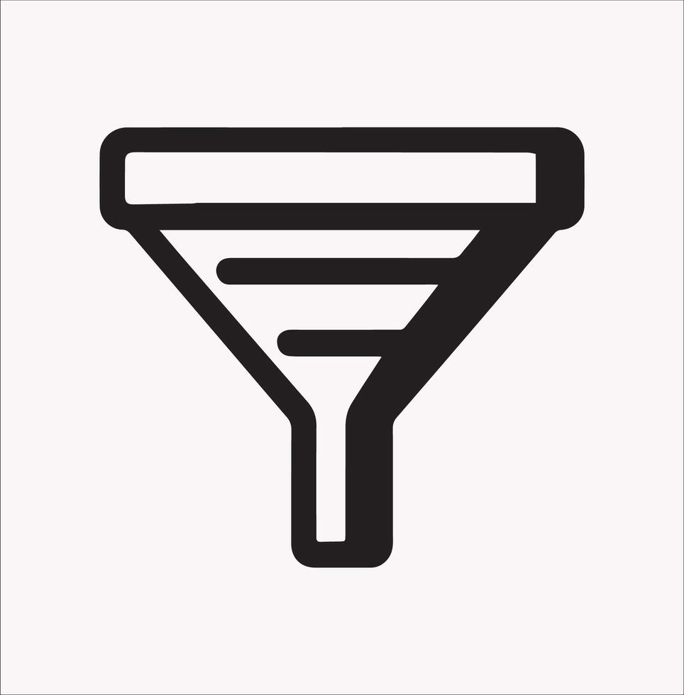 Basic Funnel Silhouette Icon for Filtering Design vector