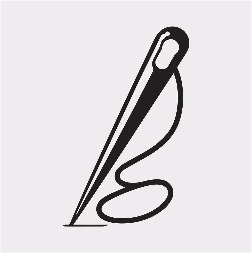 Needle Icon Silhouette for Sewing and Tailoring Use vector
