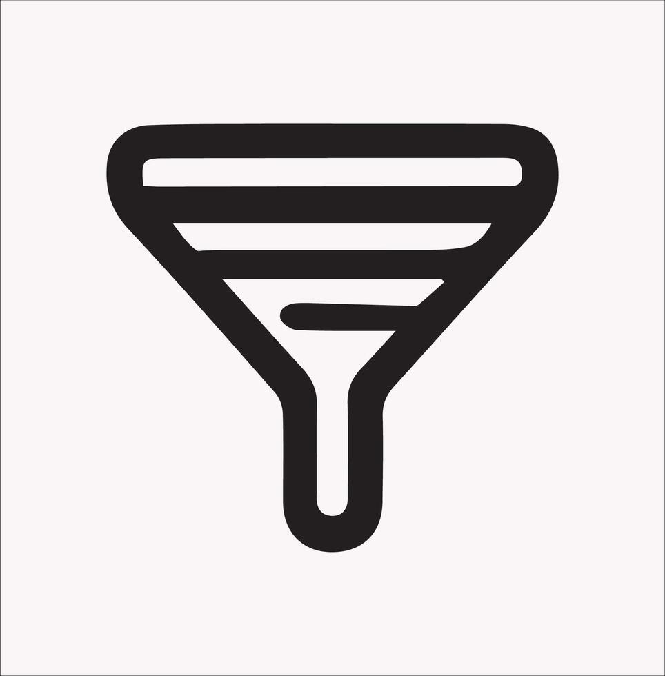 Minimalist Funnel Filtering Silhouette Design vector