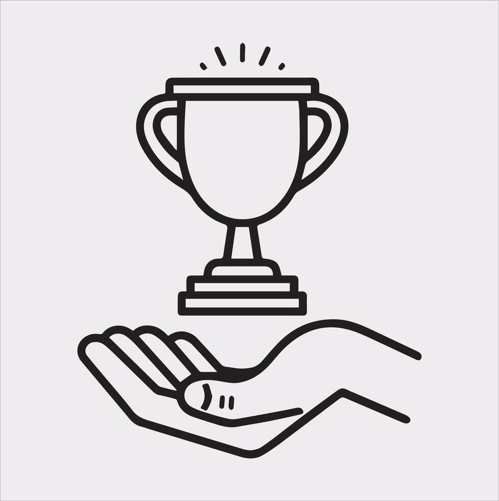 Winning Award Silhouette Icon for Minimalist Design Projects vector