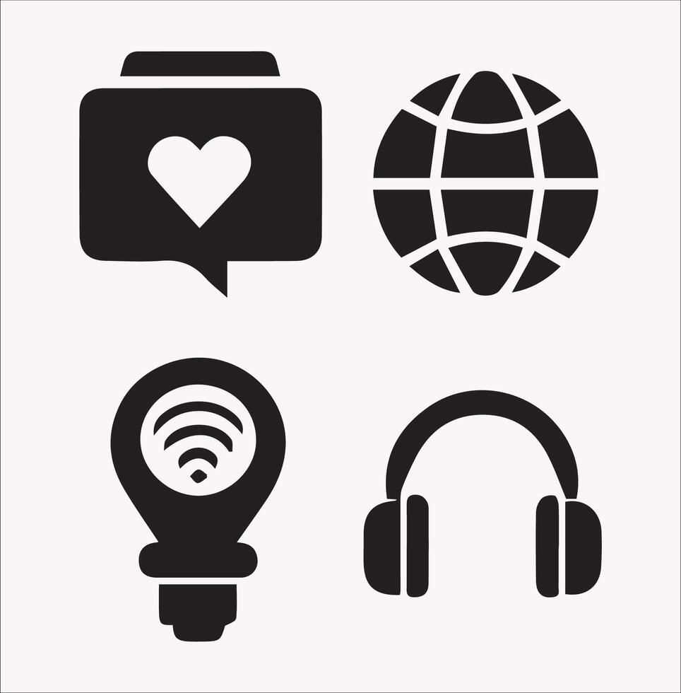 Set of Media Icons for Innovative Design Projects vector