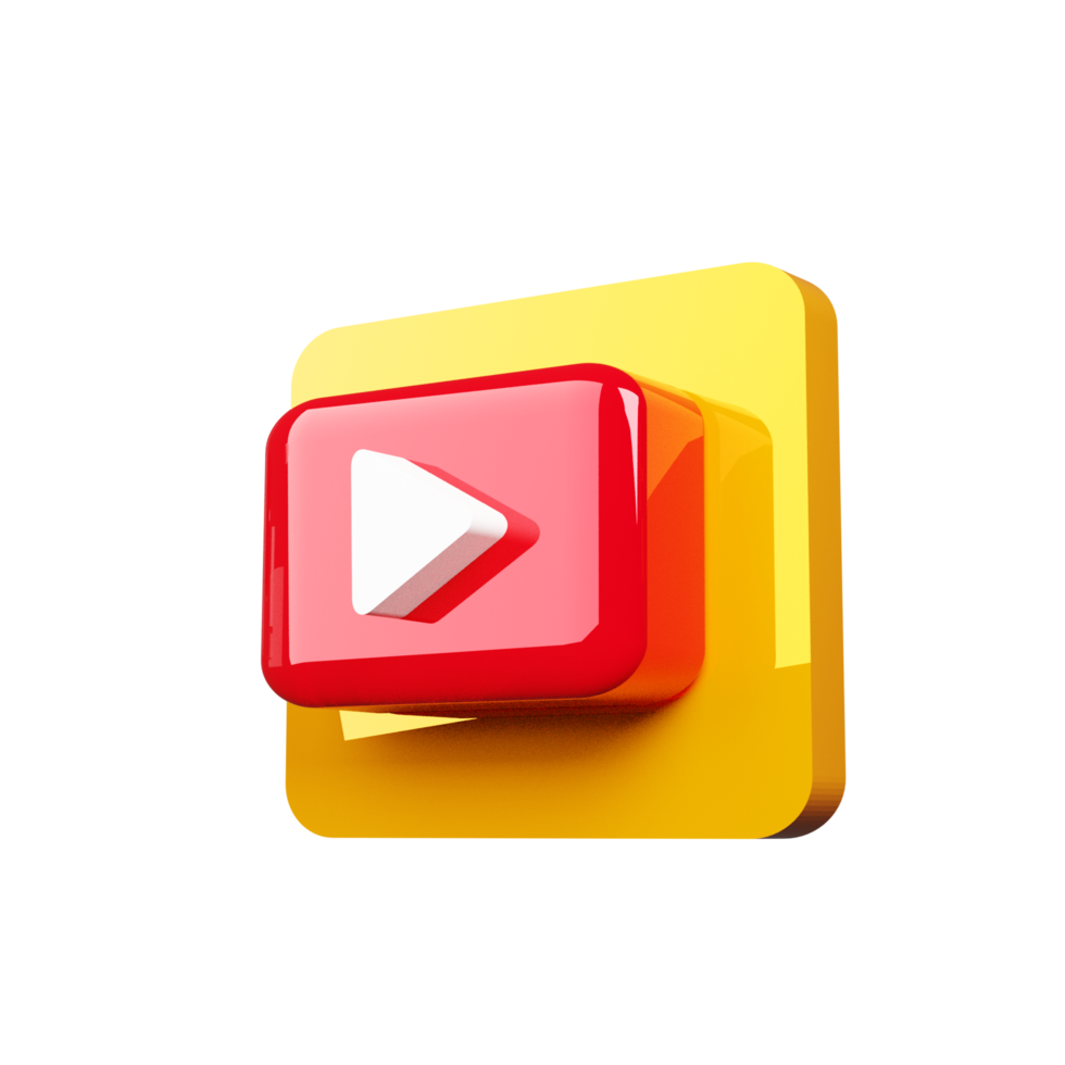 Youtube app icon with red and yellow play button png
