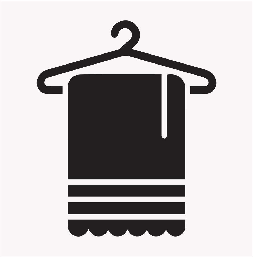 Clean Towel Icon Silhouette for Minimalist Designs vector