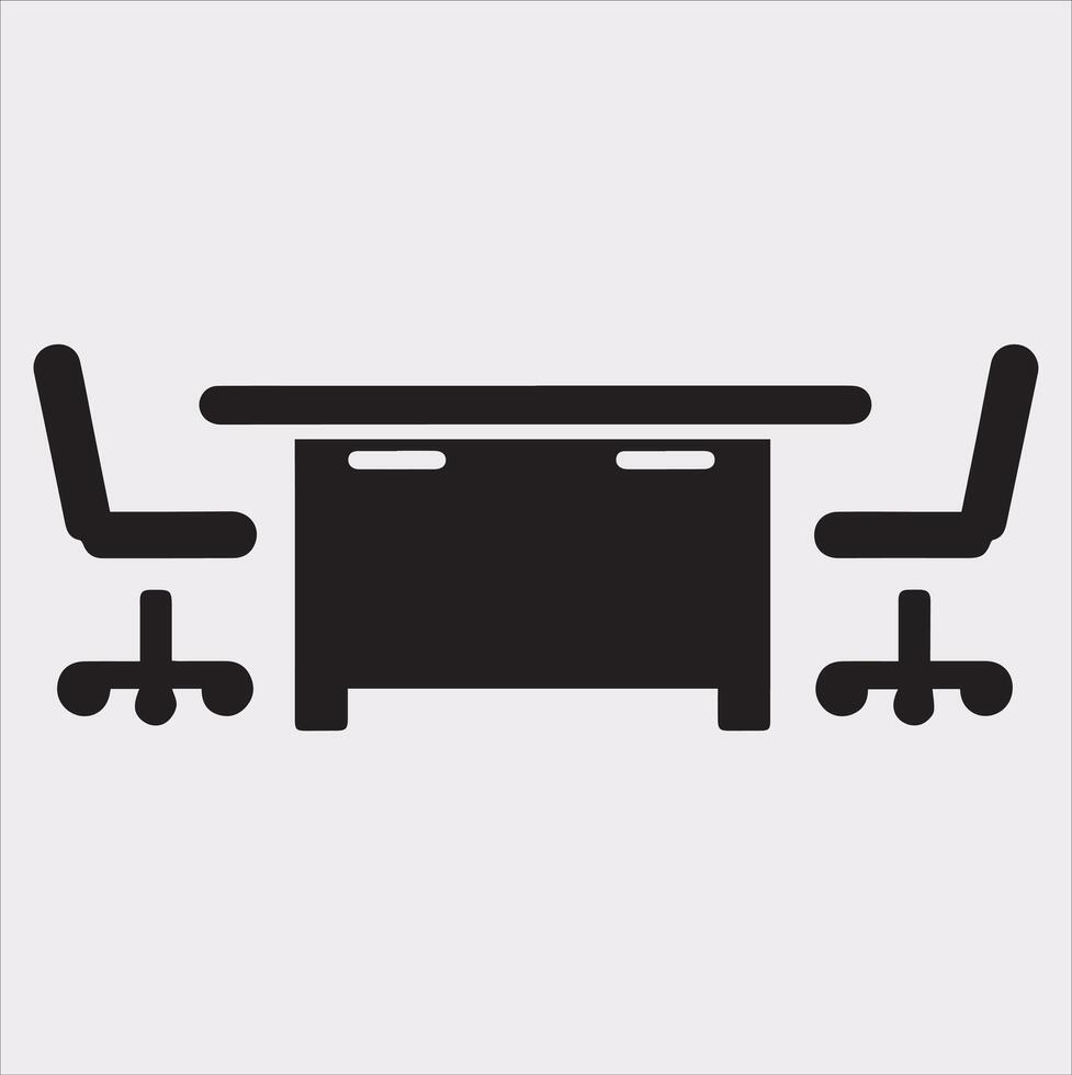 Job and Workplace Table Icon Silhouette for Clean Designs vector