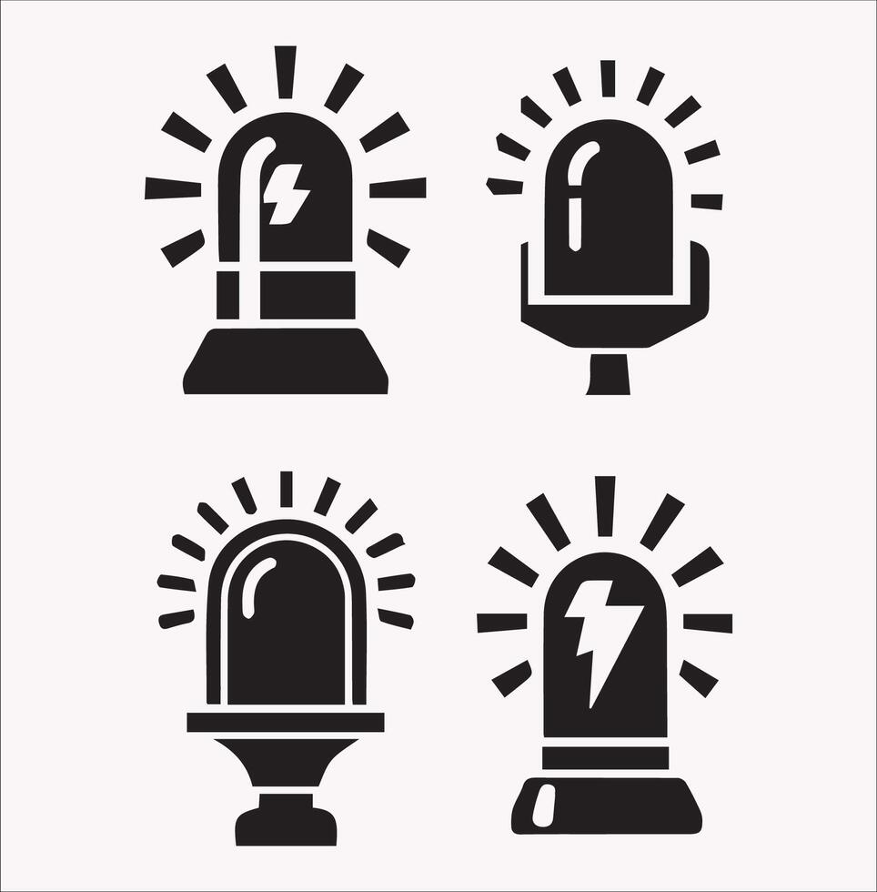 Flashlight and Alarm Light Illustration on White Background vector