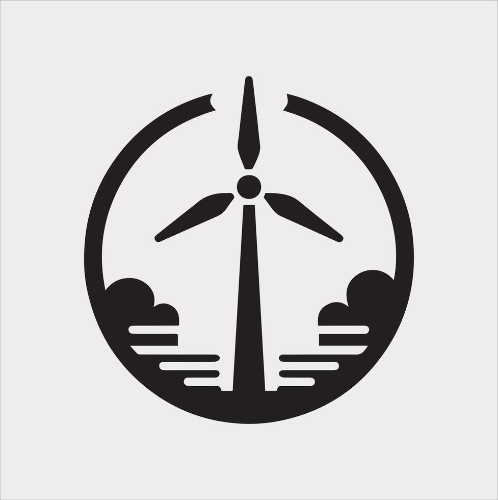 Wind Energy Icon Silhouette for Eco Conscious Design vector