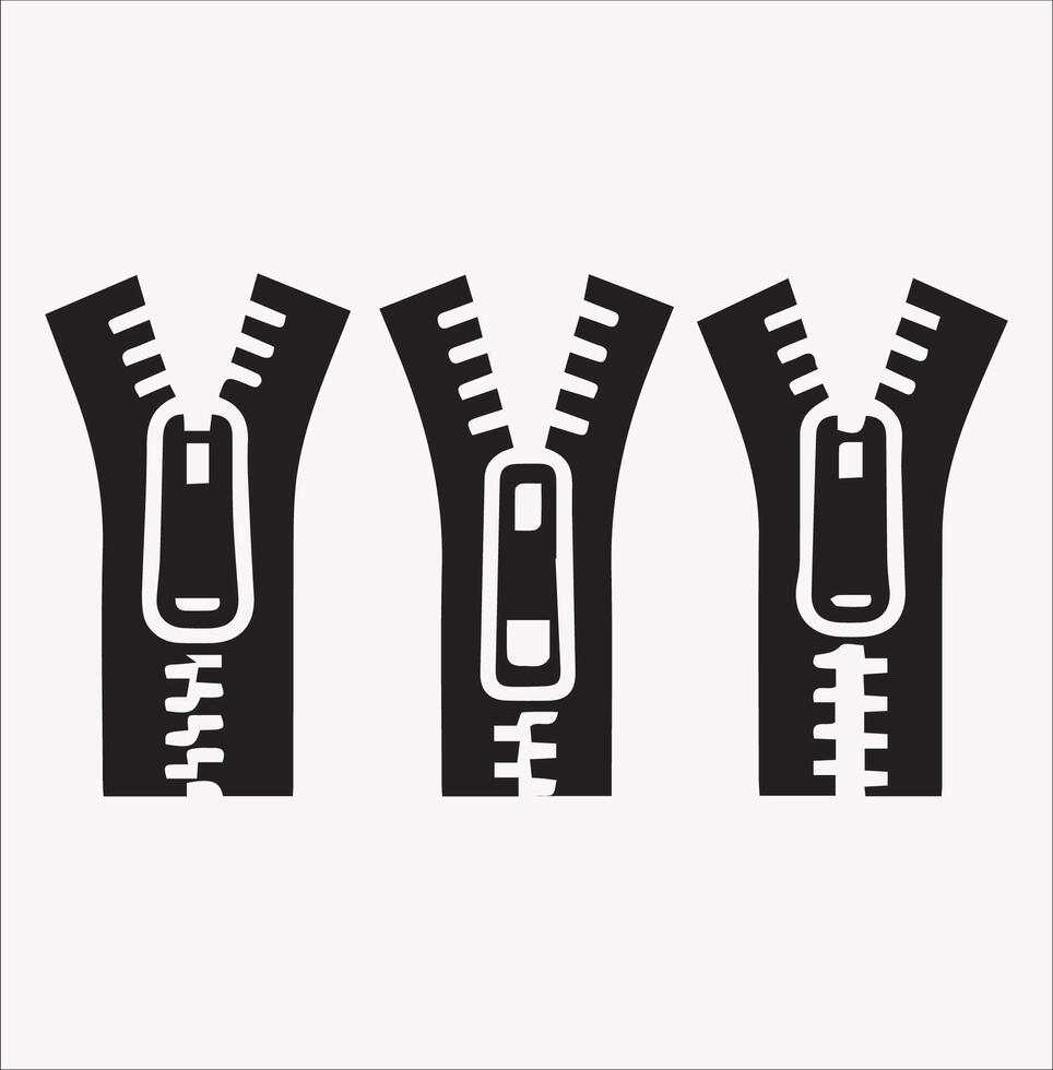 Unique Zipper Icon Silhouette for Minimalist Design Projects vector