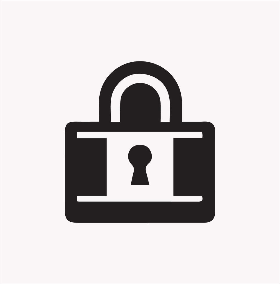 Cyber Security Computer Security Icons Silhouette on White Background vector