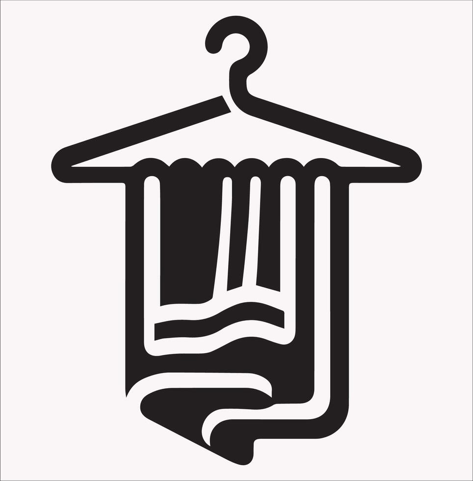 High Quality Hanging Towel Icon on Plain White Background vector