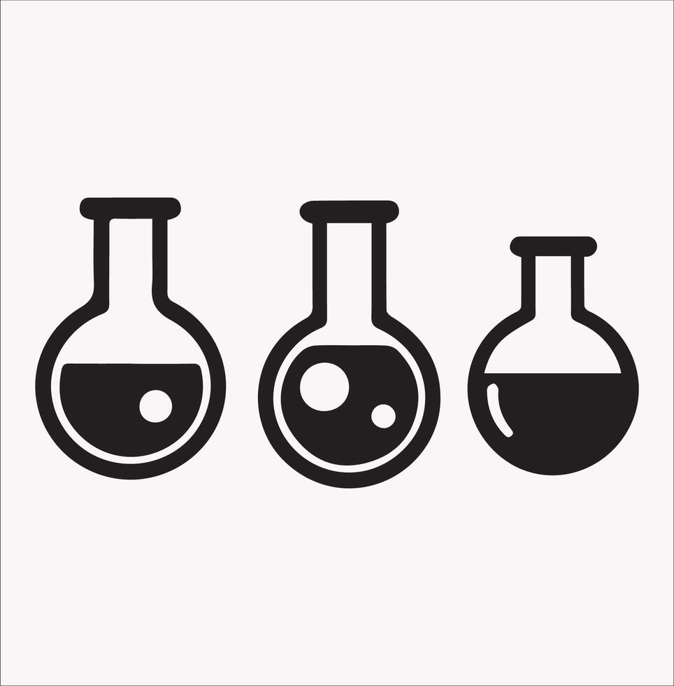 High Quality Test Tube Icon Silhouettes in Various Styles vector