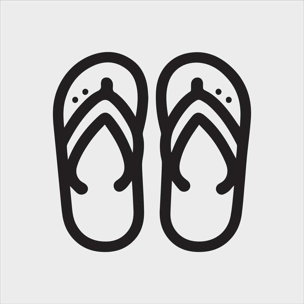 Professional Slippers Silhouette Icon with Outline Style vector