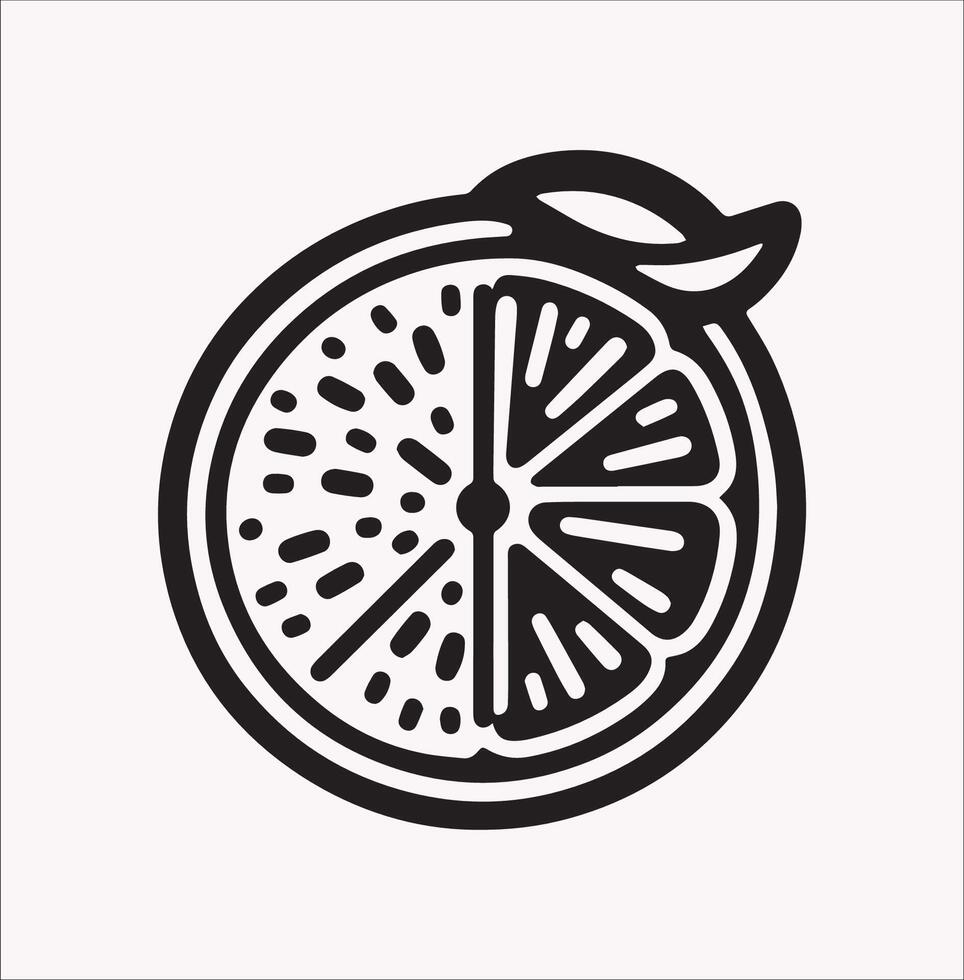 Clean Silhouette of Half an Orange on White Background vector