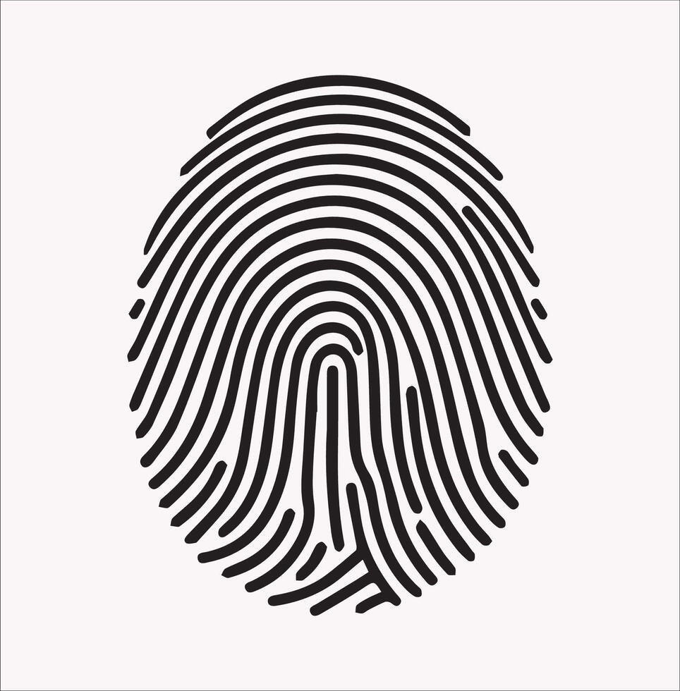 Modern Biometric Fingerprint Silhouette for Tech Designs vector