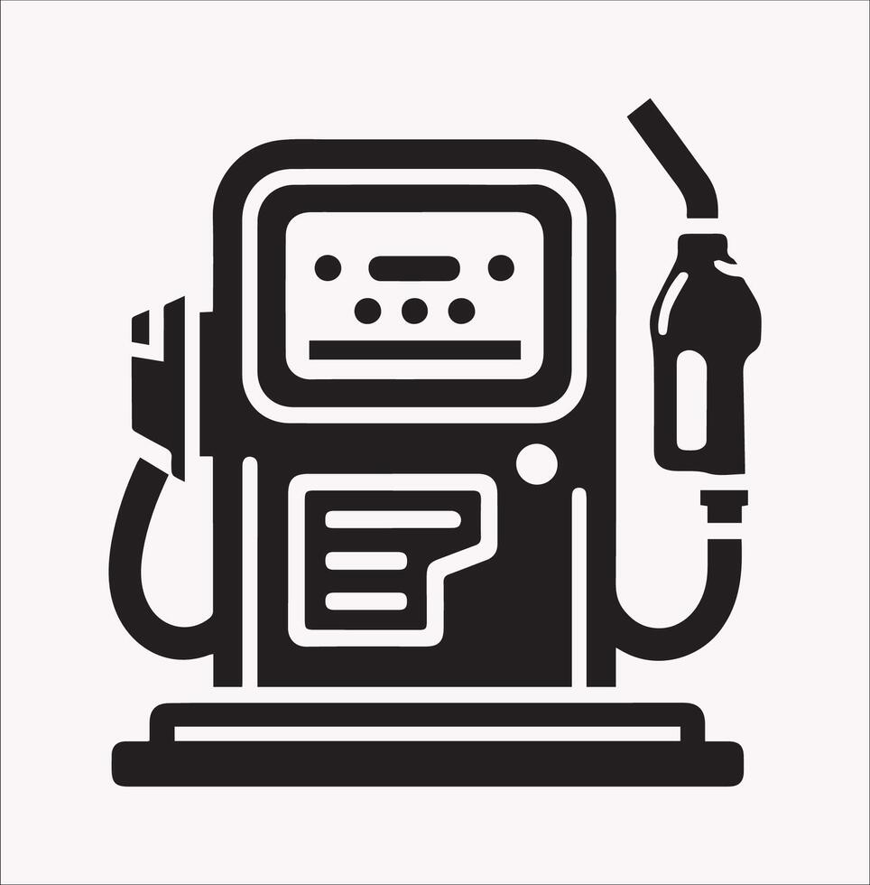 Outline Silhouette of Station Gas Pump Icon vector