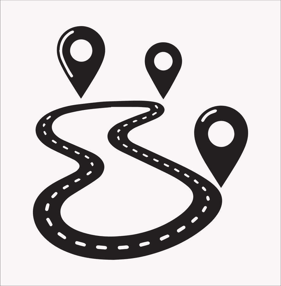 Path and Location Silhouette in High Resolution vector