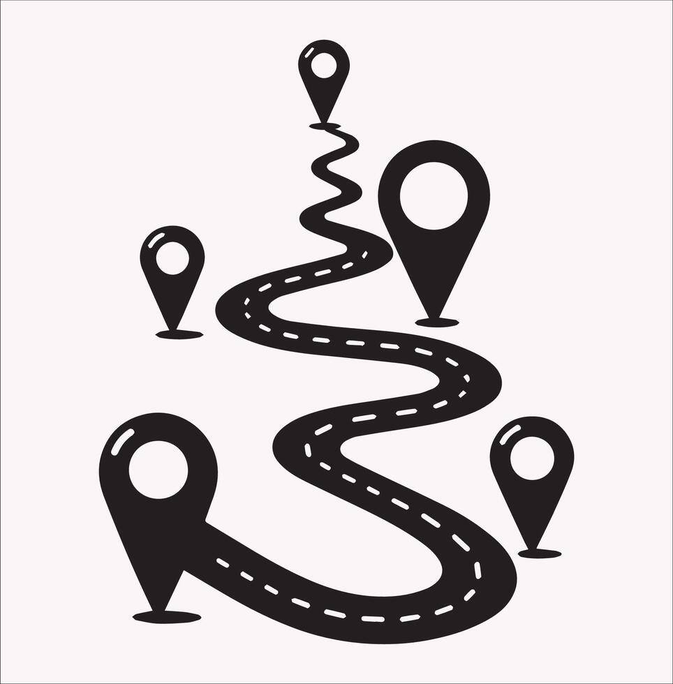 Simple Silhouette of Path with Location vector