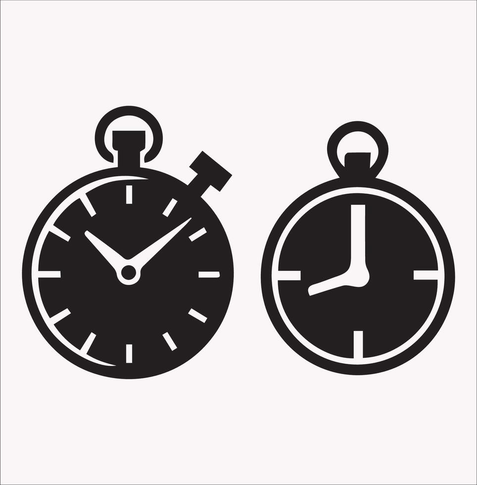 Clean Stopwatch Icon Silhouette for Website Design vector