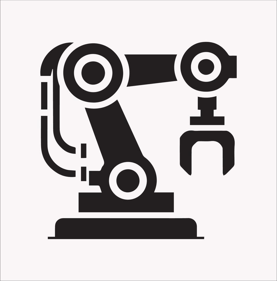 Clean Robotic Arm Silhouette on Plain Background vector