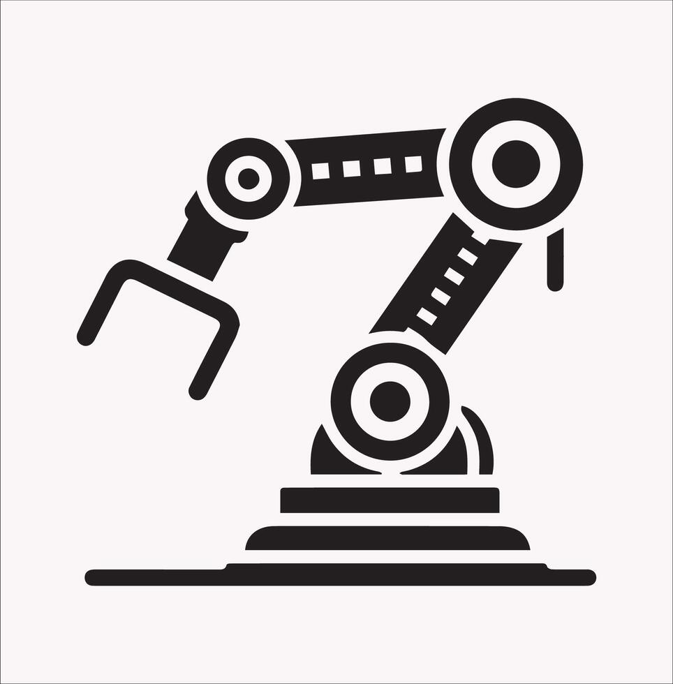 Minimalist Design of Robotic Arm Silhouette vector