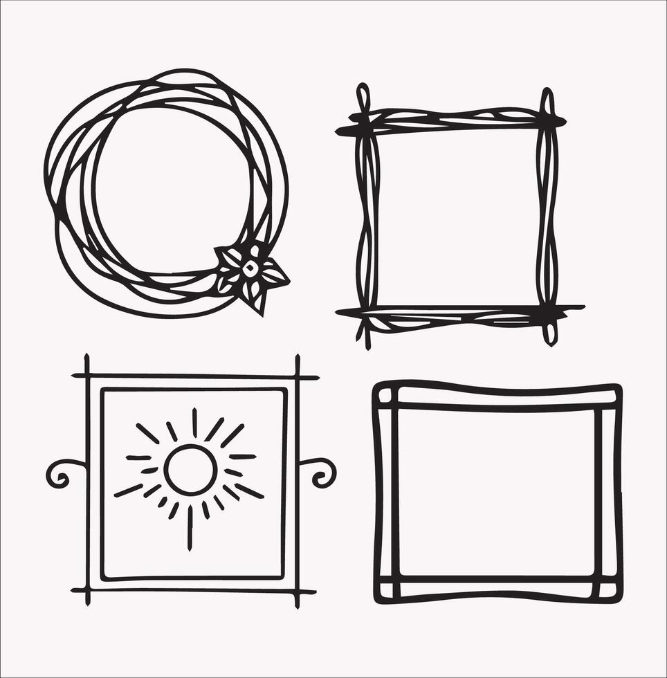 Elegant Frame Silhouette on White Background vector