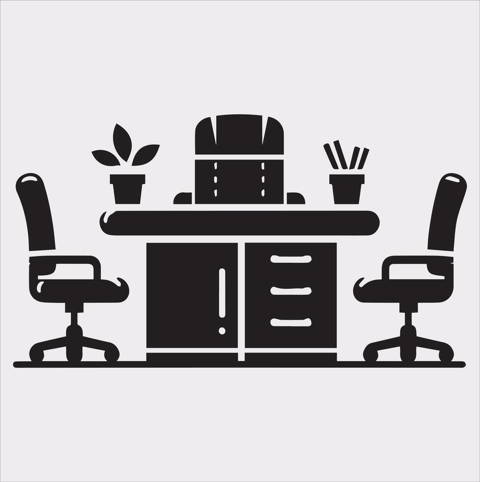 Table Icon Silhouette for Professional Workplace Use vector