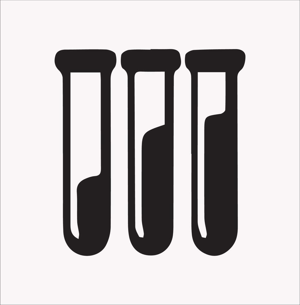 Test Tube Silhouette Icons in Different Styles on White Background vector