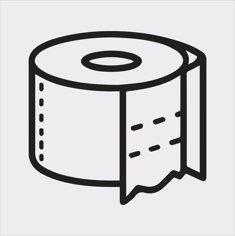 High Quality Toilet Paper Line Icon Silhouette vector