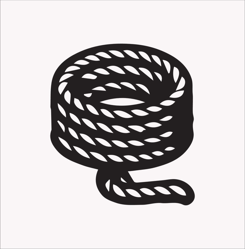 Simple Rope Silhouette Icon on White Background vector