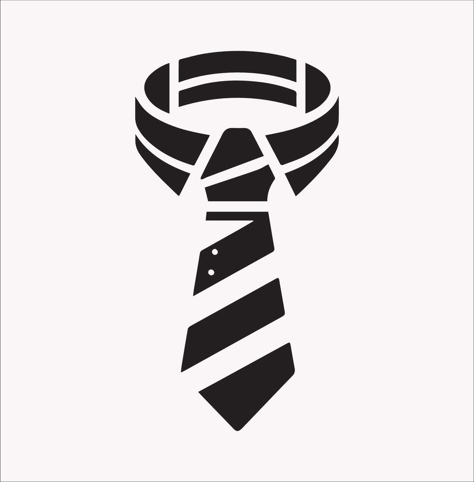 Trendy Tie Icon Silhouette - Stylish Design on a White Background vector