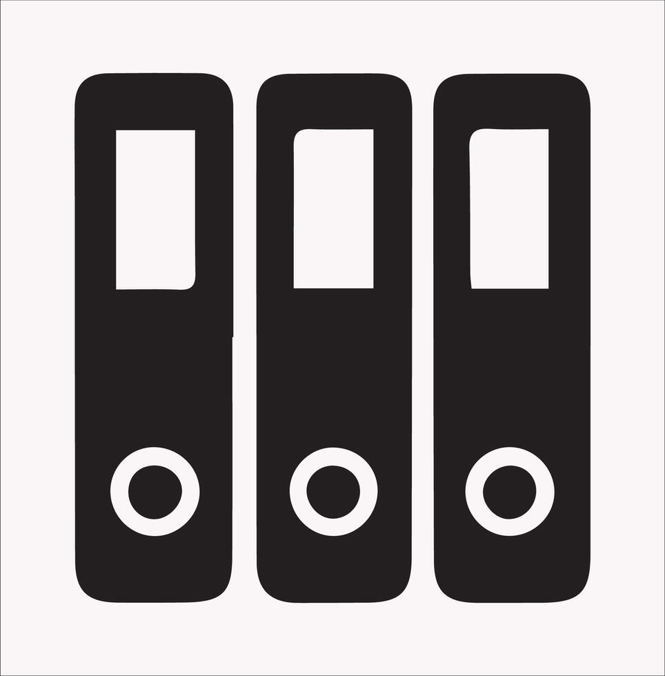 Simple Black Silhouette of Box File Documents vector