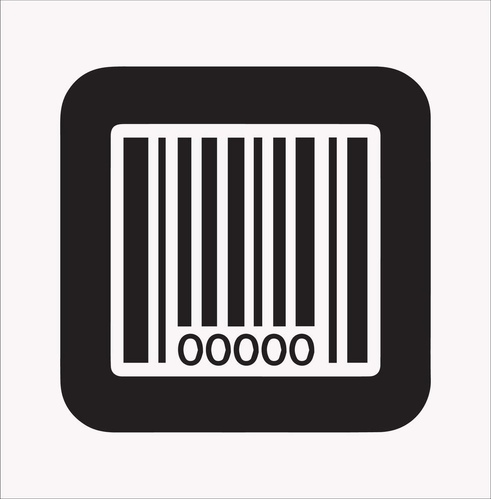 Minimalist Barcode Scanner Icon Silhouette Design vector