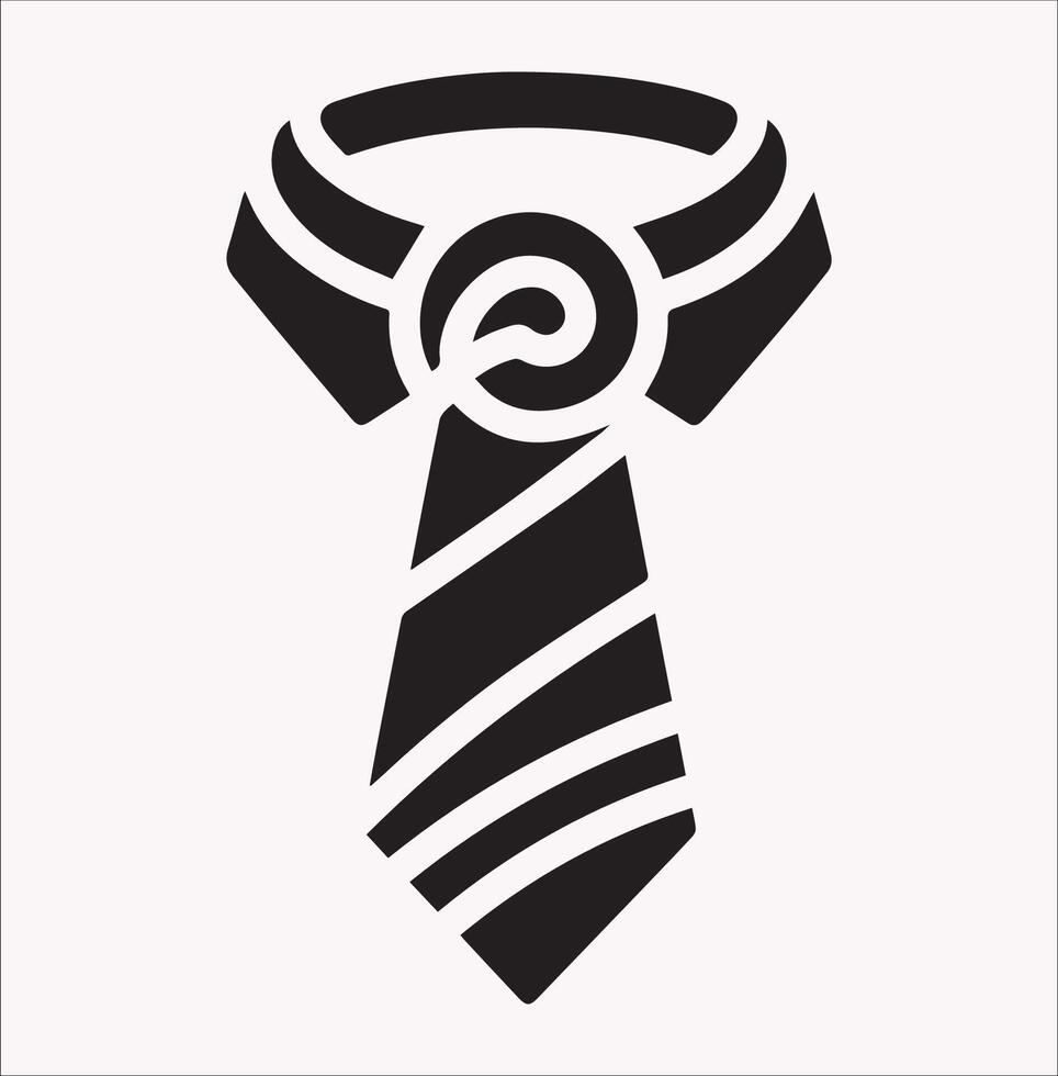 Stylish Tie Icon Silhouette with Transparent Background Option vector
