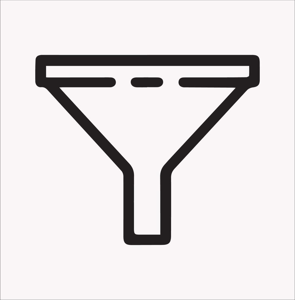 Funnel Filtering Silhouette Design on Plain White Background vector
