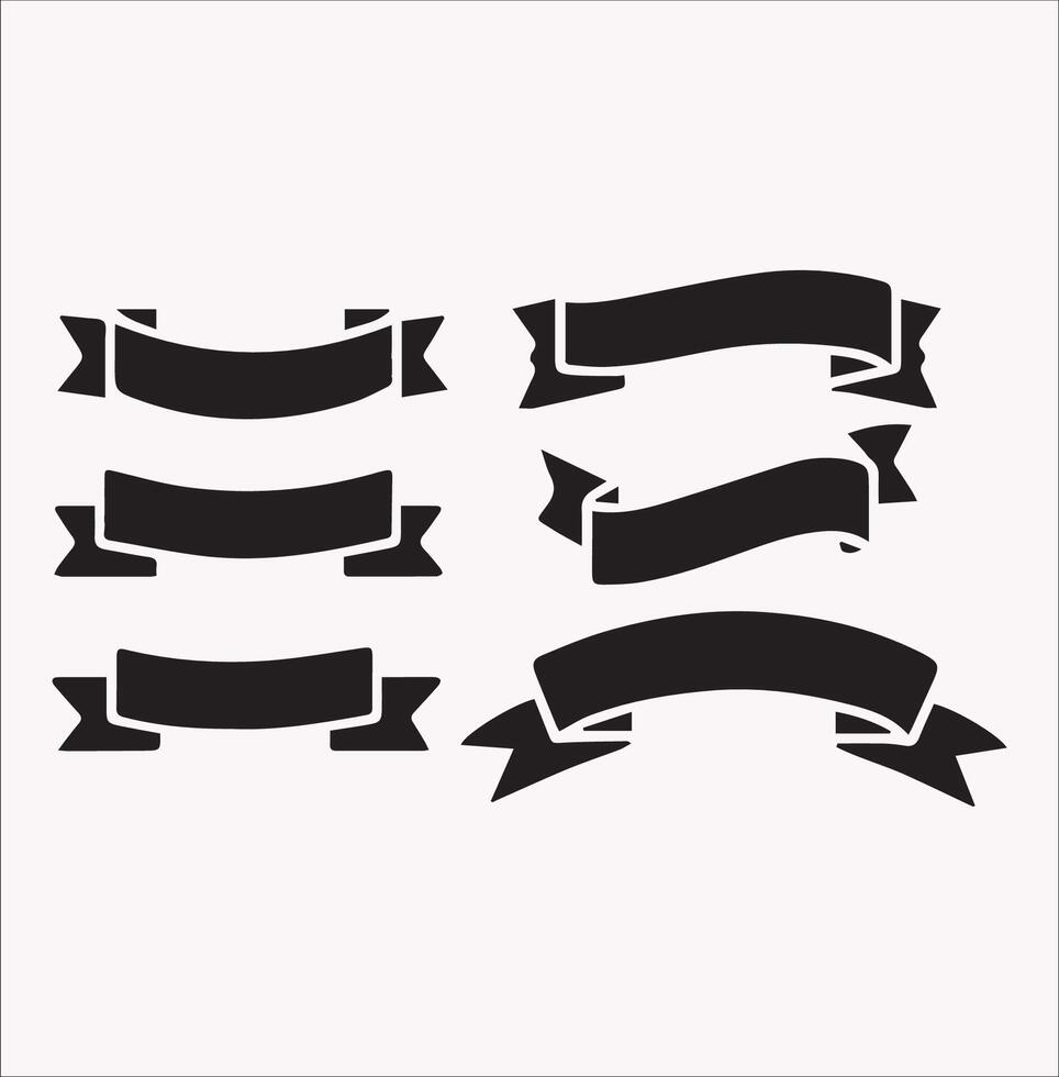 High-Quality Ribbon Silhouette for Banner Collection vector